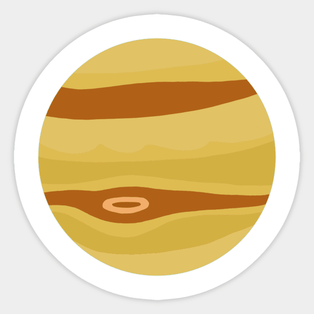 Planet Jupiter Sticker by Cute Tees Kawaii